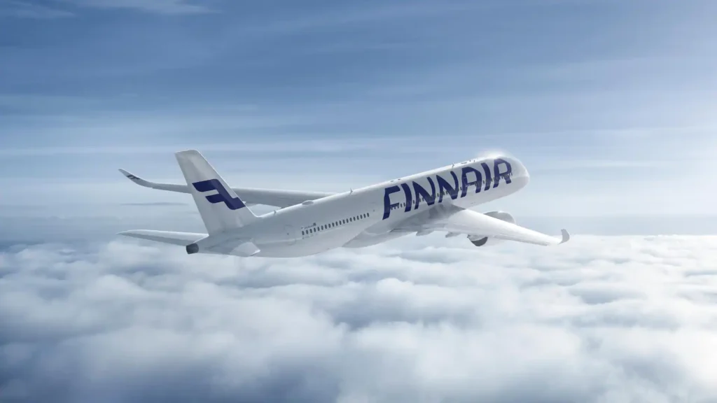 Finnair A350 flying above the clouds