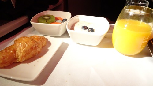 Cathay Pacific Business Classs Breakfast