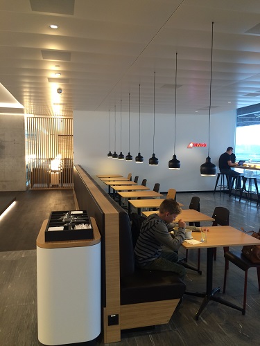 Swiss business lounge meals area