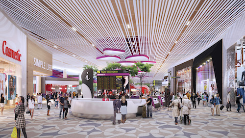Retail zone inside Changi Terminal 4 Departures Transit Lounge