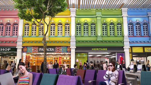 Changi Airport Terminal 4 Peranakan inspired shopfronts