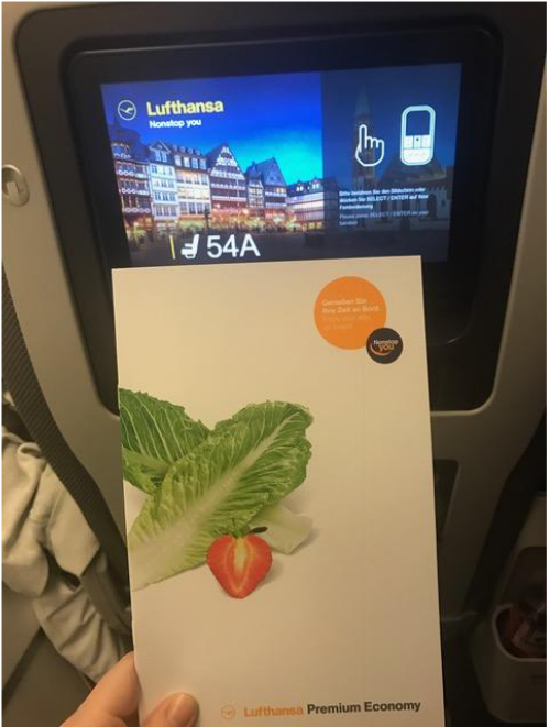 Lufthansa Premium Economy Menu