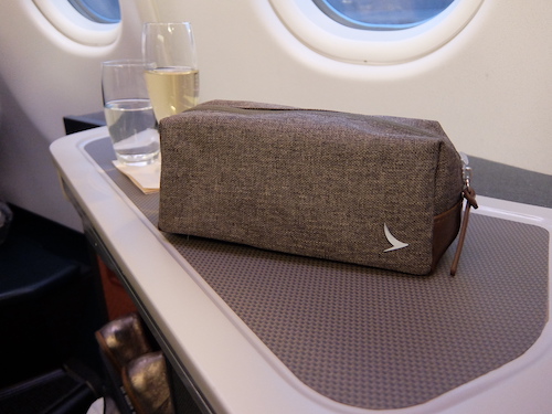Cathay Pacific business class amenity kit.