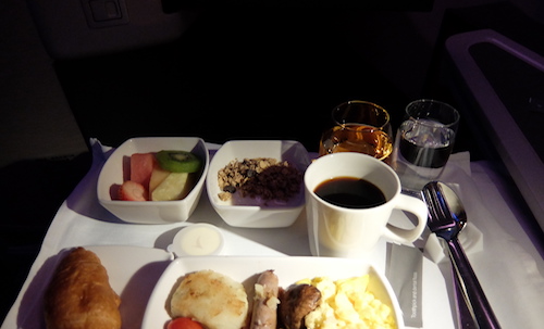Cathay Pacific Business Class Dining: Western Breakfast