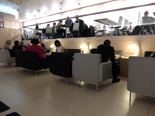 Inside the lounge is split over 2 levels.