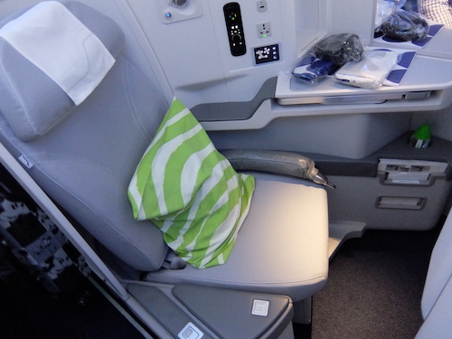 Finnair business class seat.