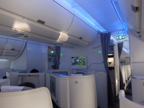 The Finnair business cabin is split into 2 sections with the second section being slightly smaller.