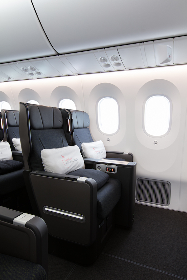 New premium economy seats onboard the first Qantas Dreamliner