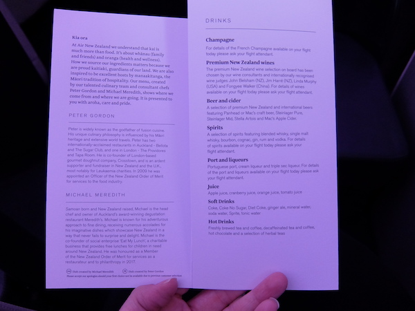 Full drinks service was available on the flight.