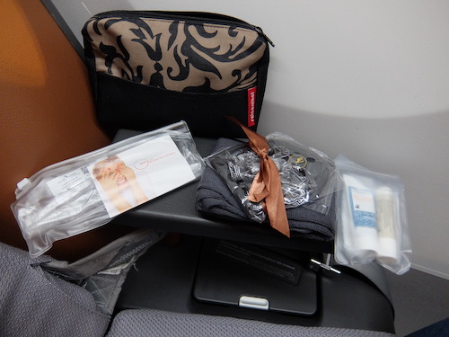 Lufthansa business class amenity kit.