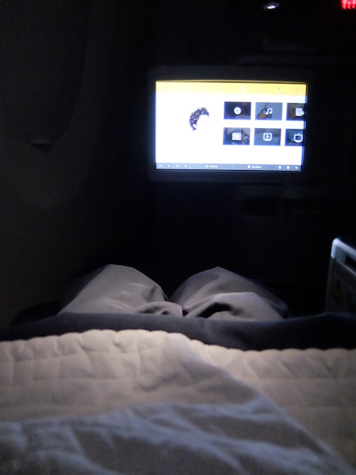 Fully flat bed onboard Lufthansa A350 business class