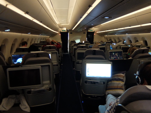 The front, larger, Lufthansa business class cabin.