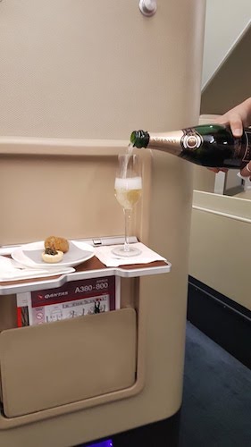 Pre Departure Champagne and Arancini.