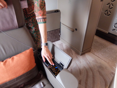 Controls to move the chair are found on a panel inside the arm.