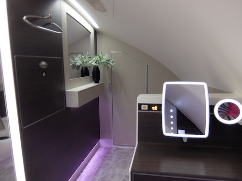 Singapore Airlines Suites bathroom.