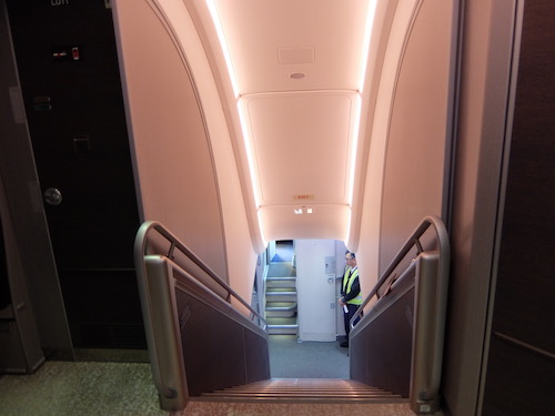 Upstairs of the Singapore Airlines A380