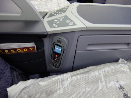 Storage pocket and entertainment control.