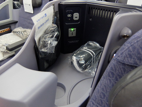 Storage shelf with your noise cancelling headphones.