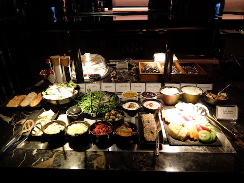 Fresh food and international favourites are available in the self serve buffet.