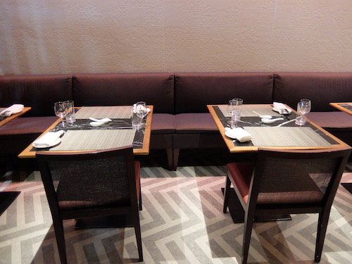 The dining room offers full table service and a la carte dining.