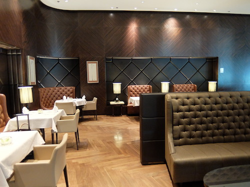 The luxurious dining room in Singapore Airlines exclusive The Private Room.