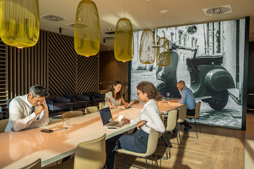 The new Star Alliance lounge in Rome FCO Airport features decor influenced by the city.