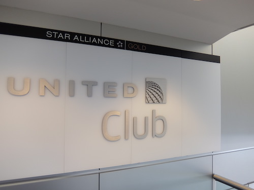 Entrance to the United Club at Newark Airport.