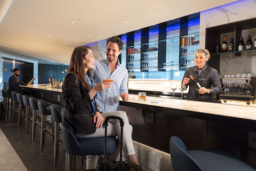 The cocktail bar is the centre of the New York Polaris Lounge