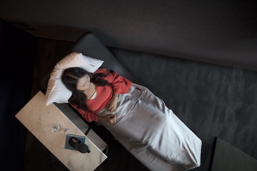 Day Beds with Saks Fifth Avenue bedding at the Polaris Lounge