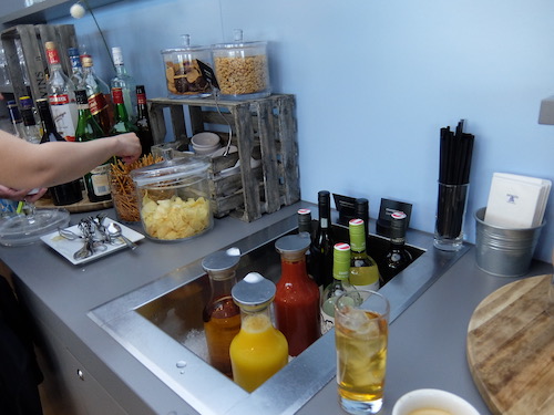 Fresh juice on offer in the Austrian Airlines lounge.