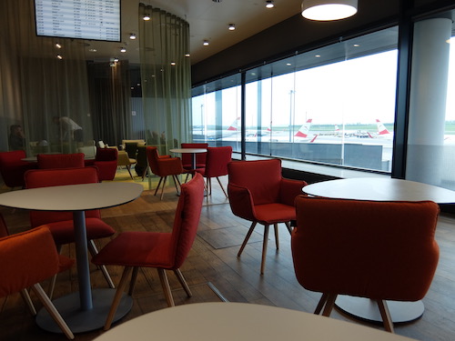 Views over the Tarmac of Vienna Airport from the Austrian Airlines Non-Schengen Area Lounge.