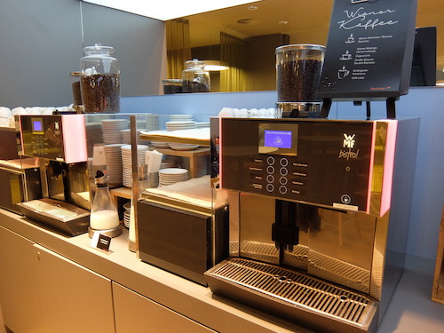 Tea, coffee, and a herbal 'sleep' drink were also on offer.