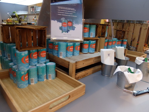 Tea, coffee, and a herbal 'sleep' drink were also on offer.