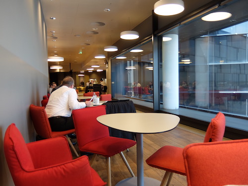 Austrian Airlines Lounge - Schengen Area -Dining/Working Tables with views over the Tarmac