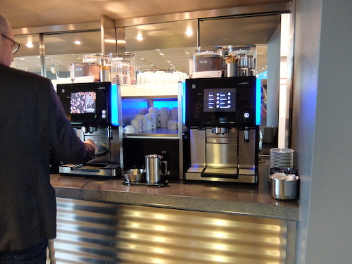 Multiple coffee machines are available around the Lounge.