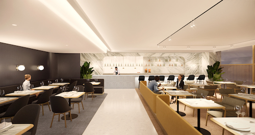 Qantas Singapore First Class Lounge Dining Room (artist impression)