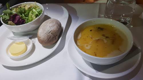 Potato and Roast Garlic Soup with Pine Nut, Raisin and Sage Burnt Butter