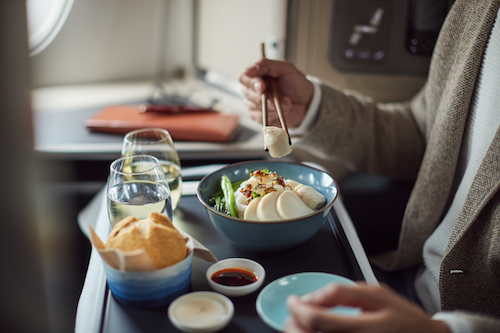 Cathay Pacific Business class Hong Kong Flavours - Fish Cake & Fish Balls Flat Noodle Soup