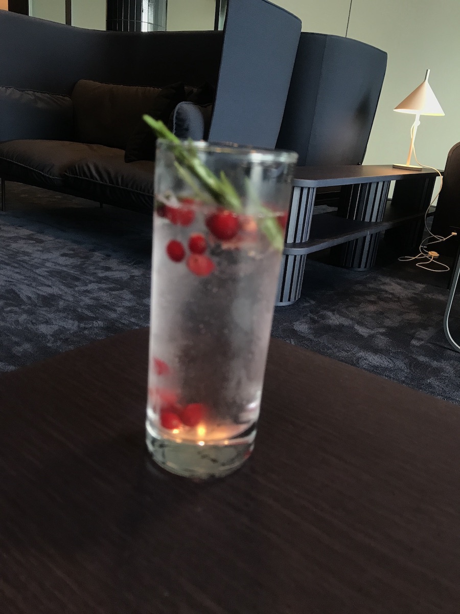 'Cloudberry Dream' A signature cocktail from Finnair featuring Finnish flavours