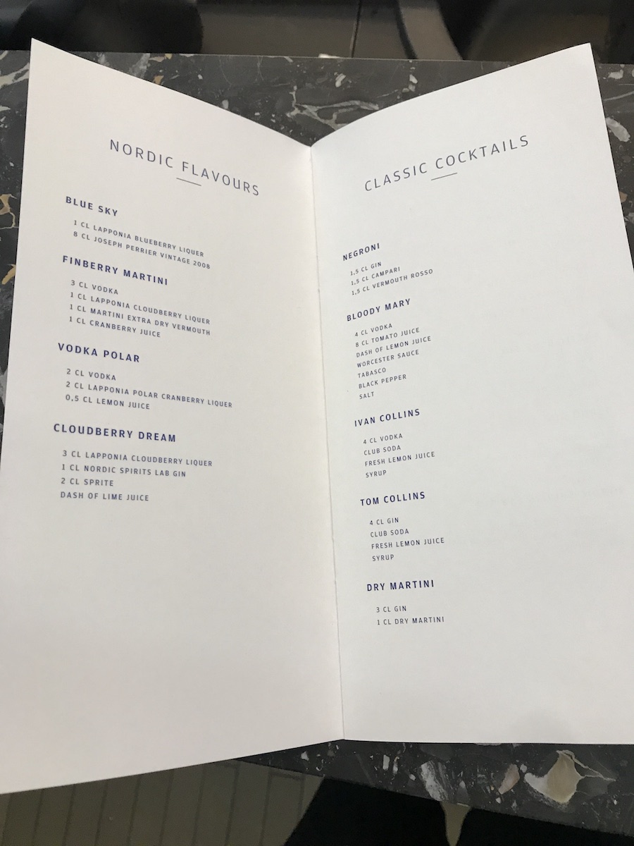 Finnair's signature cocktails and an extensive range of Gins are available.