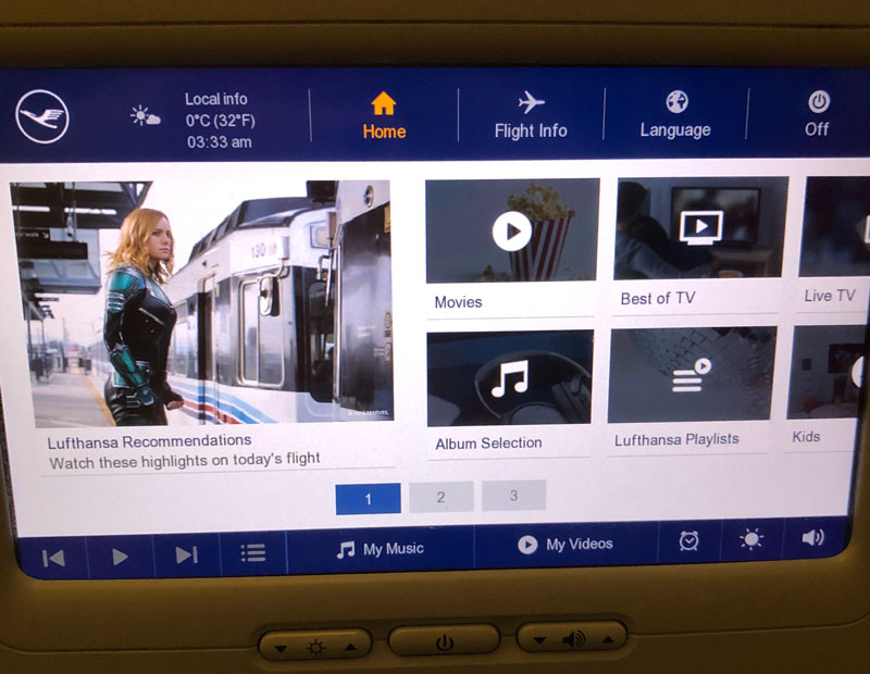 Lufthansa Entertainment System