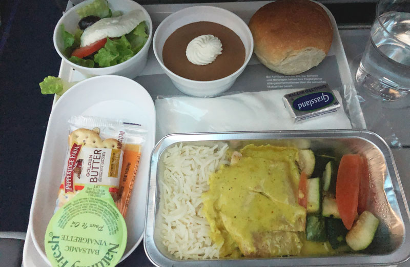 Lufthansa Economy Class Dinner