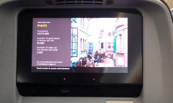 United Airlines Economy Plus Entertainment screen
