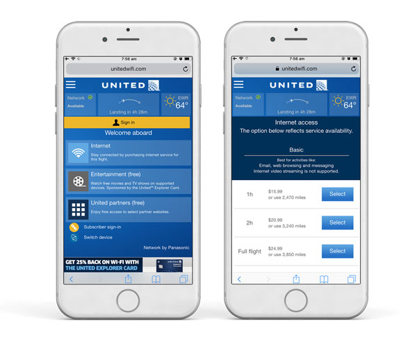 United Airlines Inflight WiFi