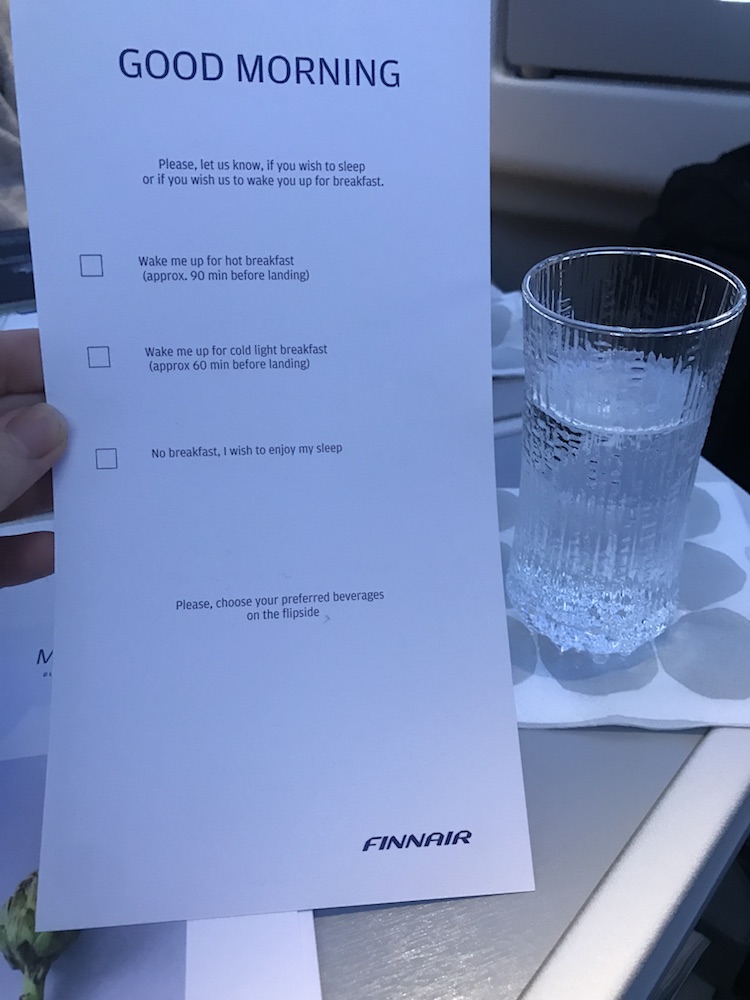 Finnair's Good Morning menu