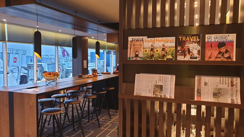 Entering the AMEX Lounge