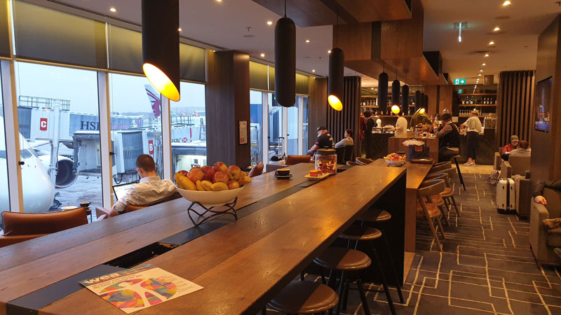 Seating inside the AMEX Lounge