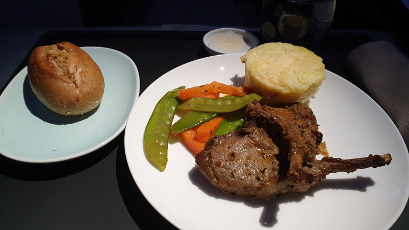 Seared Lamb Rack with roasted vegetables