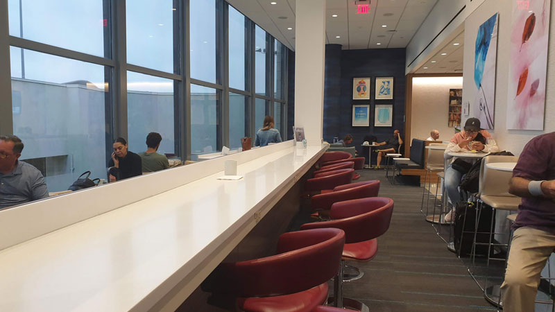 Seating inside the lounge