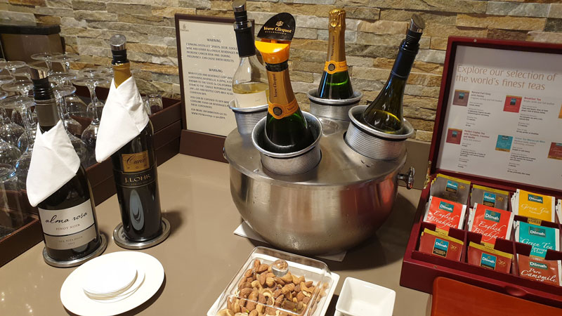 The bar was complete with a selection of premium wines and spirits